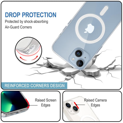 AIG Magfit Case for iPhone 14 Plus – MagSafe Compatible, Transparent & Shockproof