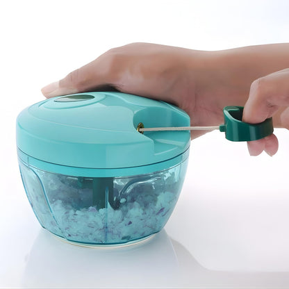 AIG Mini Handy Vegetable Chopper – 400ml Manual Food Chopper with 3 Stainless Steel Blades, Compact Polypropylene Kitchen Chopper for Fruits & Vegetables