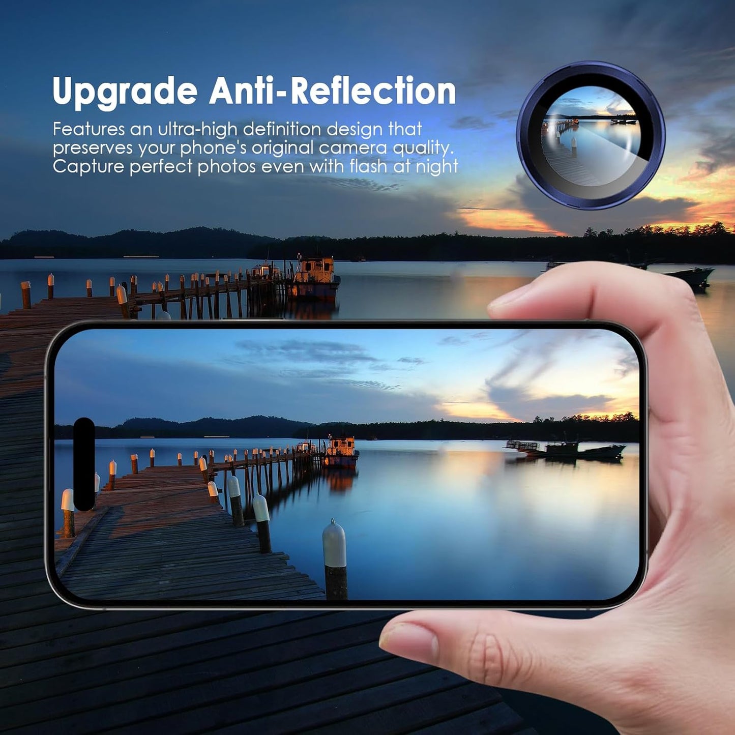 AIG Camera Lens Protector for iPhone 17 Pro / Pro Max – 9H Tempered Glass with Metal Ring, Scratch Resistant, HD Clear (Blue)