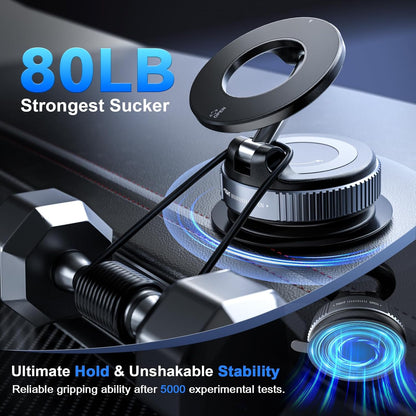 AIG 360° Rotating Magnetic Car Phone Holder – Dashboard Mount with Locking Base & Strong Magnet Grip, Universal Compatibility