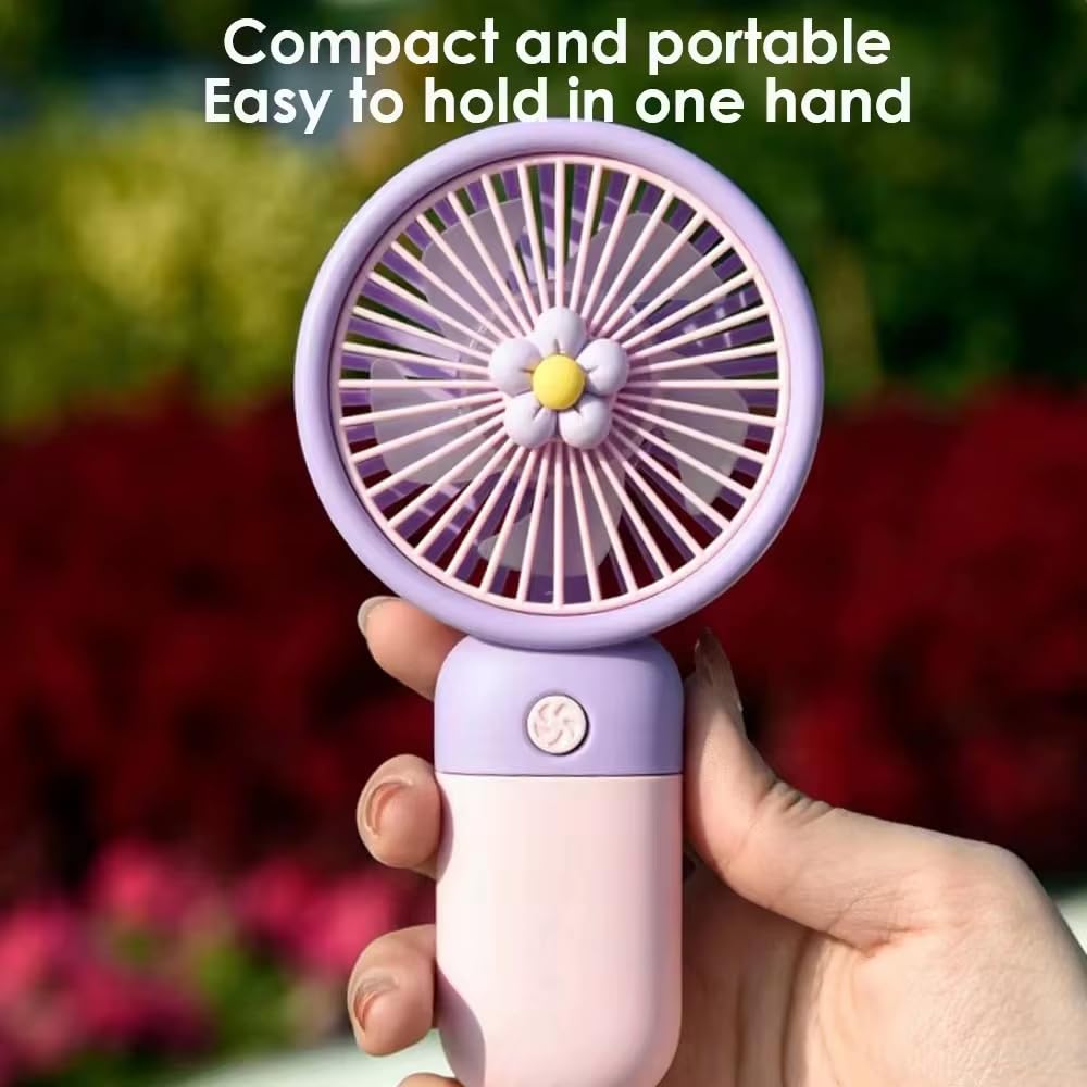 Portable Mini Fan Rechargeable (Pack of 2) | 3 Speed USB Hand Fan