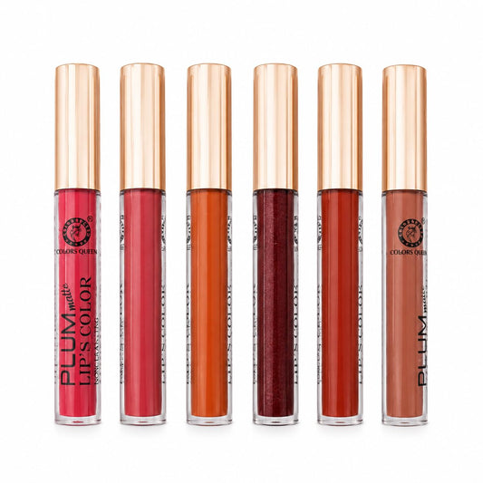 Plum Matte Lip Color Long Lasting Liquid Lipstick Set for Women (Pack of 6 Shades)