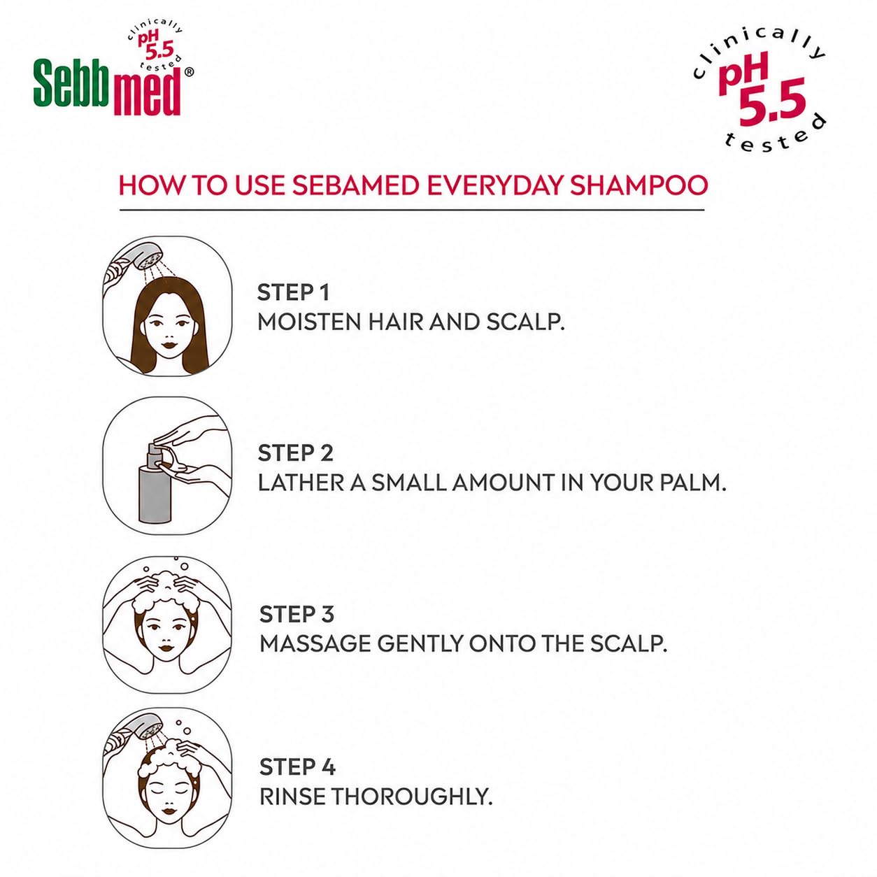 Sebb Med Hair Care Everyday Shampoo | pH 5.5 Clinically Tested | Soothing Shampoo for Sensitive Scalp | Hydrating & Mild Formula for Daily Use
