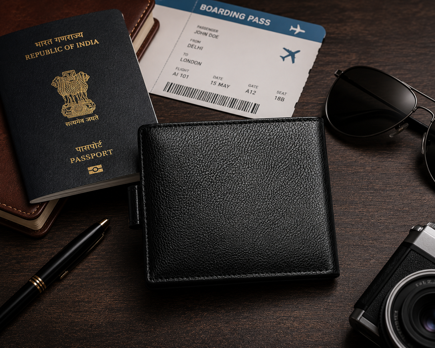 Men's Premium Leather Wallet | RFID Blocking Bifold Wallet with Card Holder, Cash Compartment & Coin Pocket | Slim Stylish Wallet for Men | Black