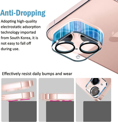 AIG ( 2 PACK) Camera Lens Protector for IPHONE 14/14 PLUS, 15/15 PLUS (TRANSPARENT) UHD 9H Camera Glass, Scratch and Drop Resistant, Easy Self-Installation.