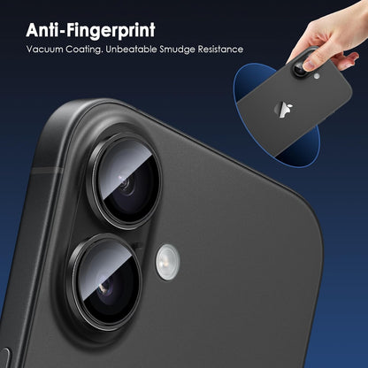 AIG Camera Lens Protector for iPhone 17 Pro / Pro Max – 9H Tempered Glass with Metal Ring, Scratch Resistant, HD Clear (BLACK)