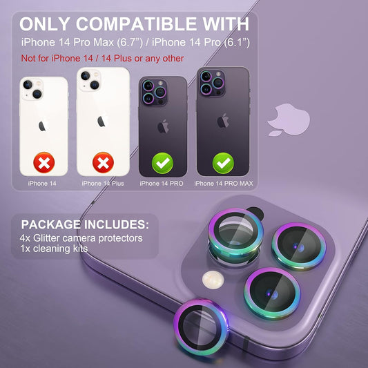 AIG iPhone 14 Pro/14 Pro Max Camera Lens Protector Bling – Colorful