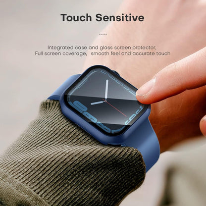 AIG Apple Watch Series 9/8/7 Case 41mm – UHD 9H Tempered Gorilla Glass Screen Protector, Blue