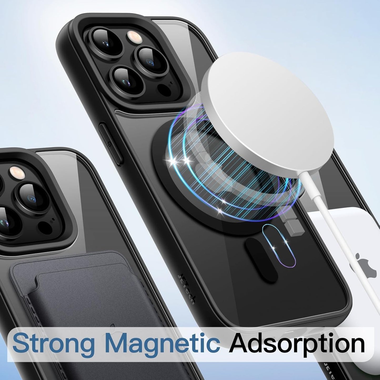 AIG Magnetic Case for iPhone 14 Pro Max – Clear Back Black Frame