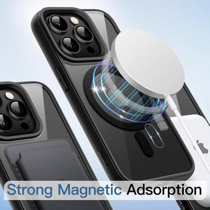 AIG Magnetic Case for iPhone 14 Pro Max – Clear Back Black Frame