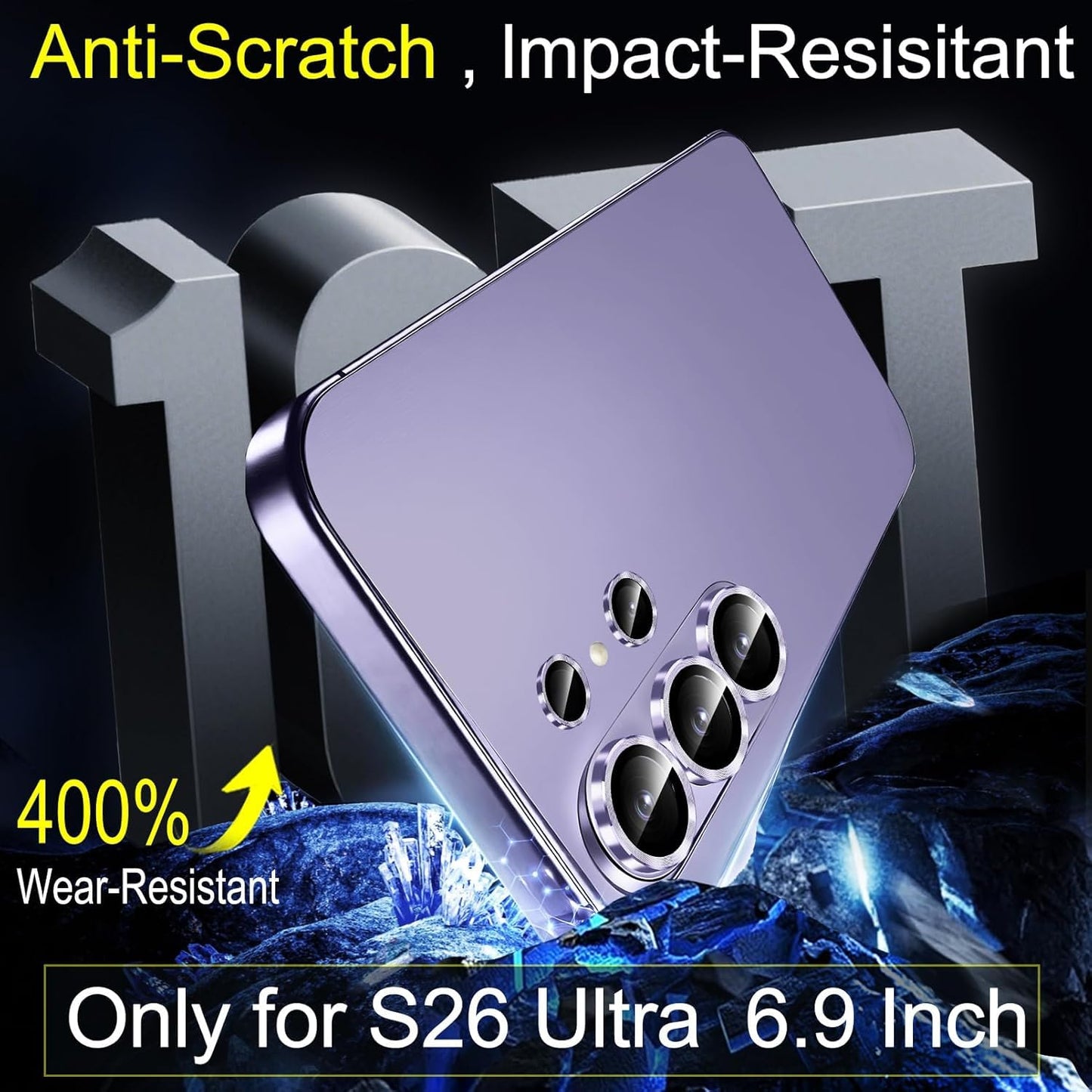 AIG 9H Camera Lens Protector for Samsung Galaxy S26 Ultra – AR/AF Coated, Scratch Resistant, UHD Clear, Purple Ring