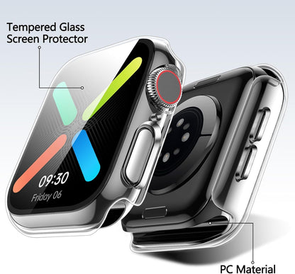 AIG Apple Watch 42mm Hard Case with Tempered Glass Screen Protector, Ultra-Thin Protective Cover for Series 10 & 11, Clear/Transparent (2 Pack)