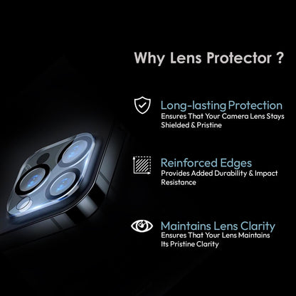 AIG Camera Lens Protector Compatible with iPhone 15 Pro & 15 Pro Max, 9H Tempered Glass Camera Cover, Ultra HD, Anti-Scratch, Case Friendly (Transparent)