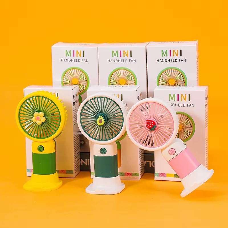 Portable Mini Fan Rechargeable (Pack of 2) | 3 Speed USB Hand Fan