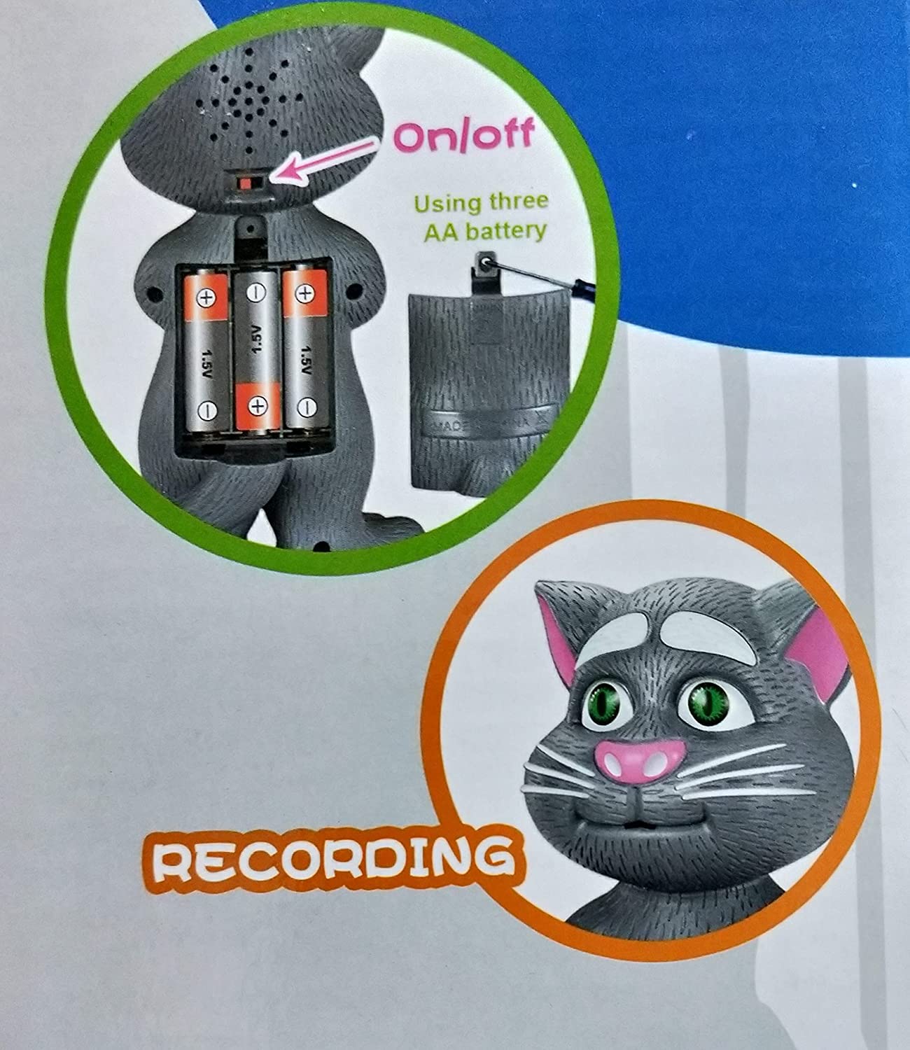 AIG Talking Tom Cat Toy for Kids | Voice Repeating Talking Cat with Songs & Stories | Interactive Funny Sound Toy – Black