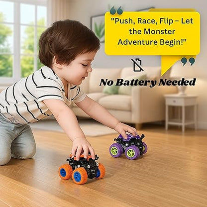 AIG 2Pcs 4WD Monster Truck Toy – Friction Powered Off-Road Stunt Cars for Kids