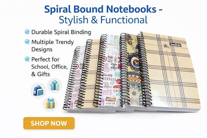 SAT Premium Spiral Notebook Set – Wire Bound Ruled Notebooks for School, College & Office | Smooth Writing Study Notebook Pack