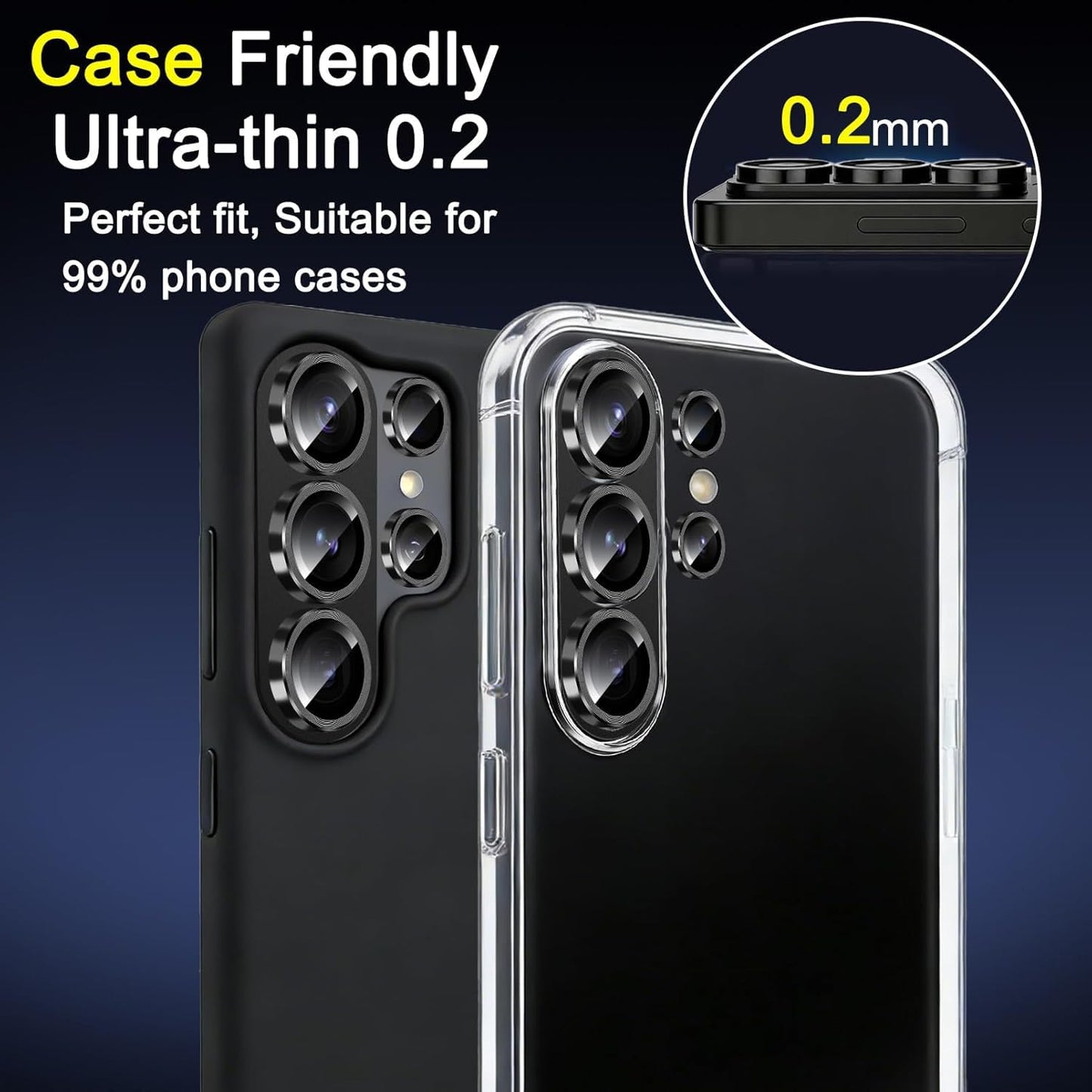AIG 9H Camera Lens Protector for Samsung Galaxy S26 Ultra – AR/AF Coated, Scratch Resistant, UHD Clear, Black Ring