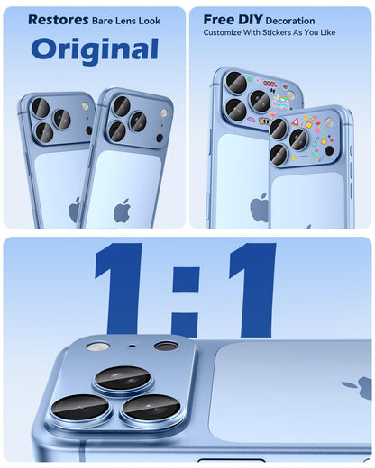 AIG Premium All-Metal Camera Lens Protector for iPhone 18 Pro Max – Light Blue