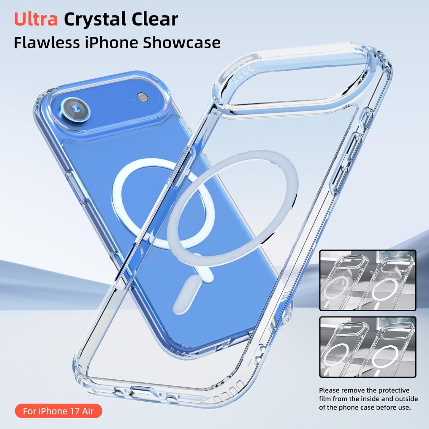 AIG Clear Hybrid Case for iPhone 17 Air – MagSafe, Shockproof, Transparent Cover