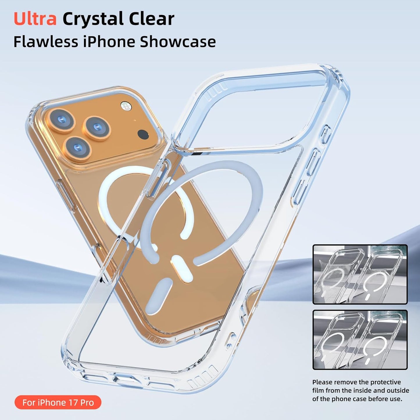 AIG Clear Hybrid Case for iPhone 17 Pro – MagSafe, Shockproof, Transparent Cover