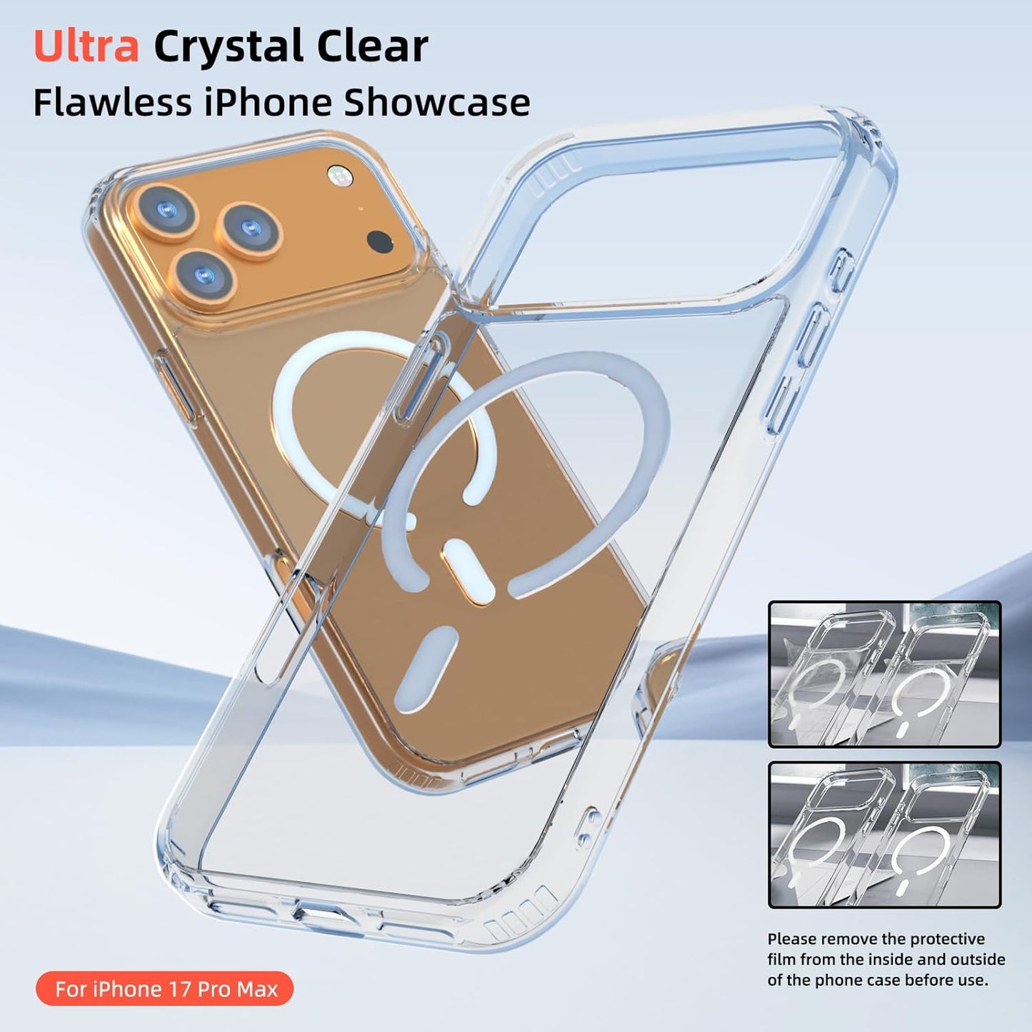 AIG Clear Hybrid Case for iPhone 17 Pro Max – MagSafe, Shockproof, Transparent Cover