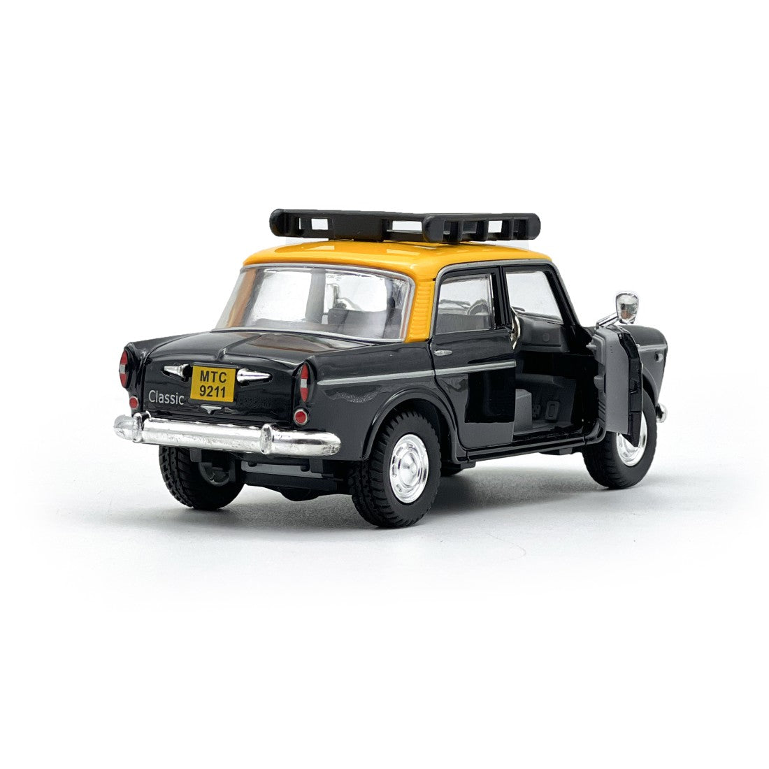 Queen 70's Taxi (AIG-201) – Pull‑Back Taxi Toy with Openable Doors