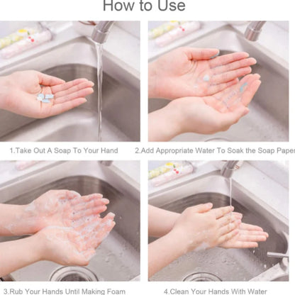 AIG Portable Paper Soap Sheets – 3 Pcs Travel Mini Soap (Random Color)