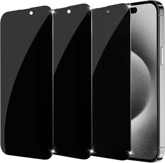 AIG 3 Pack Privacy Screen Protector for iPhone 14/14 Pro (6.1") – 9H Anti-Spy Tempered Glass