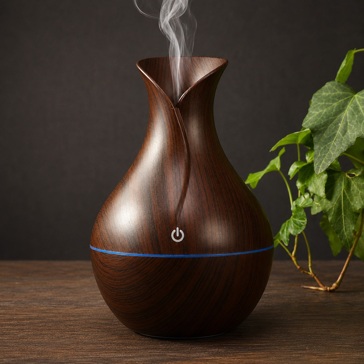 Aroma Diffuser Humidifier for Room & Home | Wood Grain Essential Oil Diffuser | Ultrasonic Cool Mist Air Humidifier for Bedroom | 3 Colour LED Light | Touch Control | Auto Shut-Off | 200ml