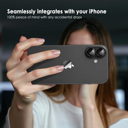 AIG Camera Lens Protector for iPhone 17 Pro / Pro Max – 9H Tempered Glass with Metal Ring, Scratch Resistant, HD Clear (BLACK)