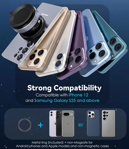 AIG 360° Rotating Magnetic Car Phone Holder – Dashboard Mount with Locking Base & Strong Magnet Grip, Universal Compatibility