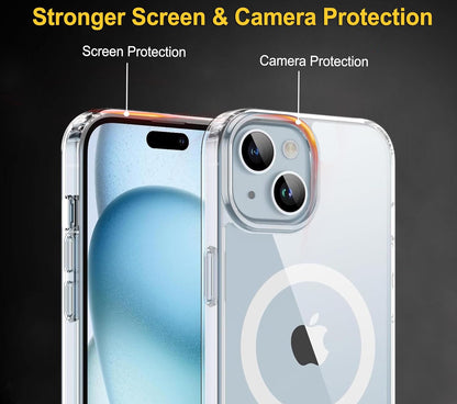 AIG Basics Pro MagSafe Case for iPhone 15 – Clear Scratch-Resistant Hybrid Cover