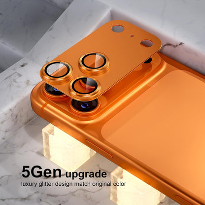 AIG Camera Lens Protector for iPhone 17 Pro Max – 9H Tempered Glass, Metal Ring, Orange Joint