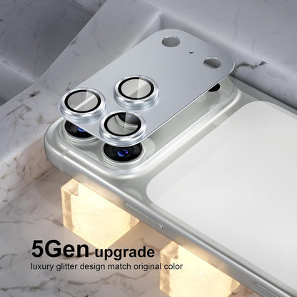 AIG Camera Lens Protector for iPhone 17 Pro – 9H Tempered Glass, Metal Ring, Silver Joint