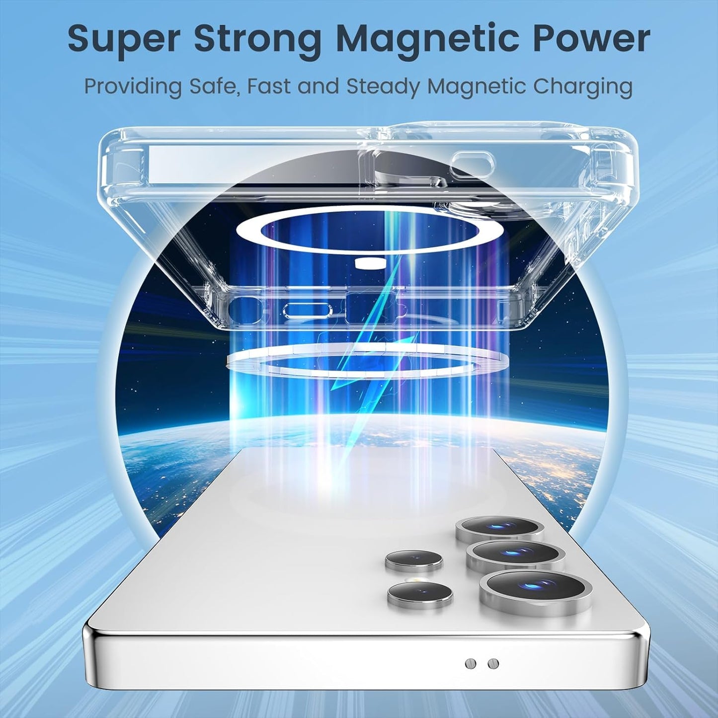 AIG Magnetic Case for Samsung S24 Ultra – Clear Shockproof Cover