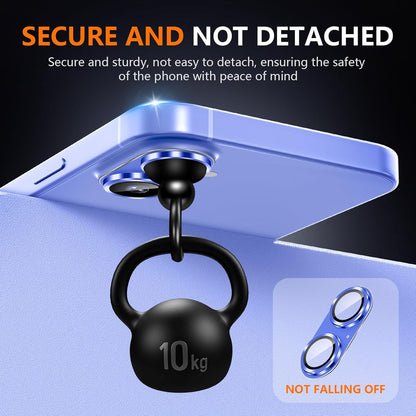 AIG Camera Lens Protector for iPhone 16 / 16 Plus – Tempered Glass with Metal Frame - Blue Joint