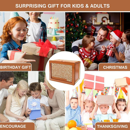 ₹1,00,000 Savings Challenge Wooden Money Bank – Reusable Cash Saving Box with Goal Tracker for Kids & Adults | Piggy Bank for Home & Gift
