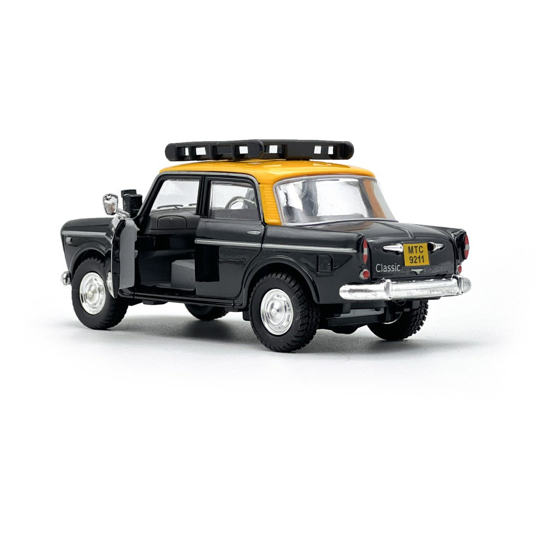 Queen 70's Taxi (AIG-201) – Pull‑Back Taxi Toy with Openable Doors
