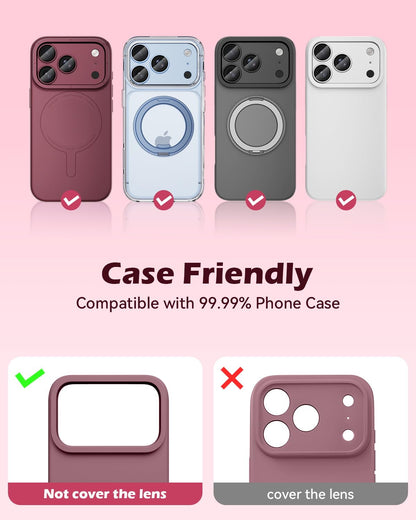 AIG Premium All-Metal Camera Lens Protector for iPhone 18 Pro Max – Burgundy
