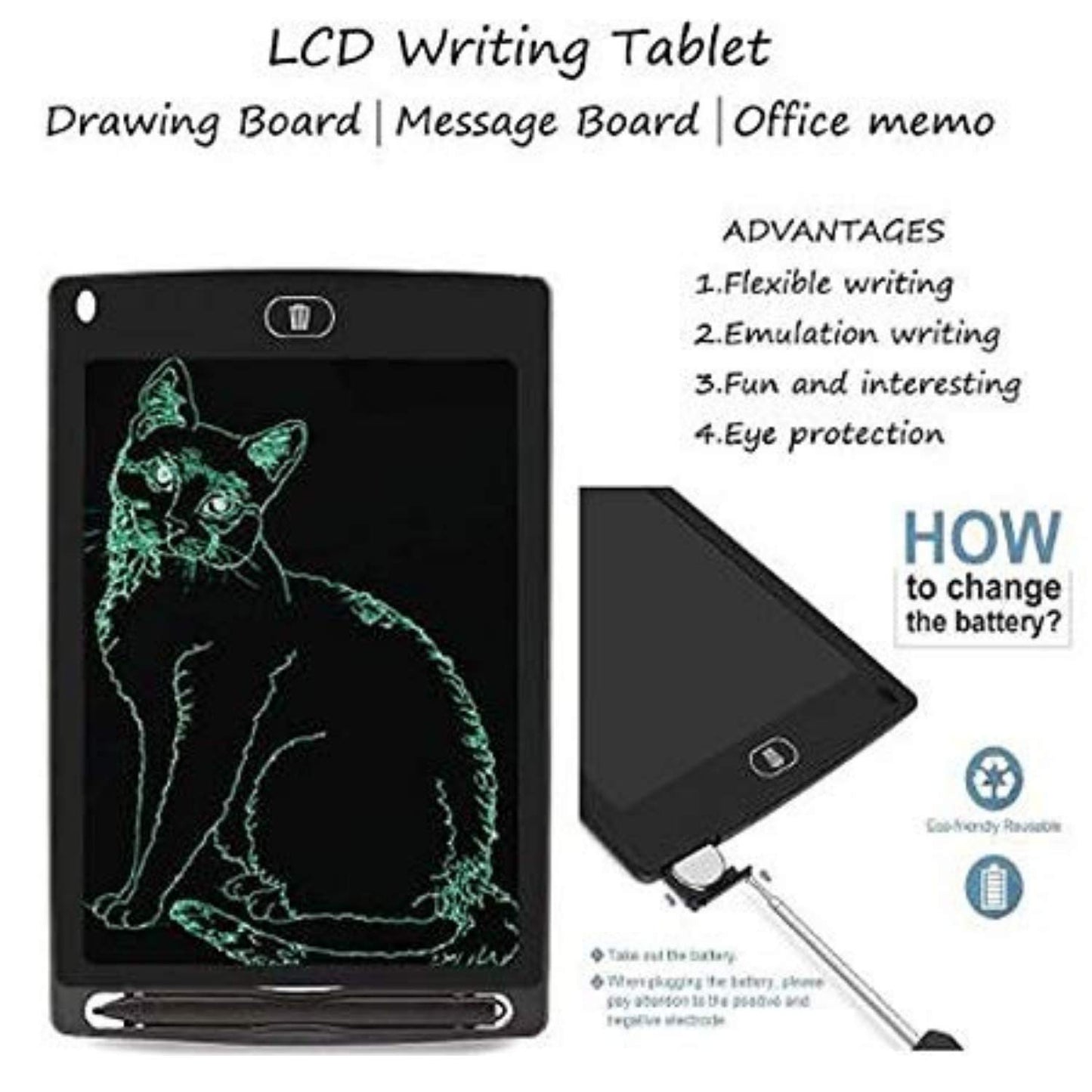AIG 8.5 Inch LCD Writing Tablet for Kids & Adults | Reusable Drawing Pad, Handwriting & Learning Board | Space Grey - (02 Pack)