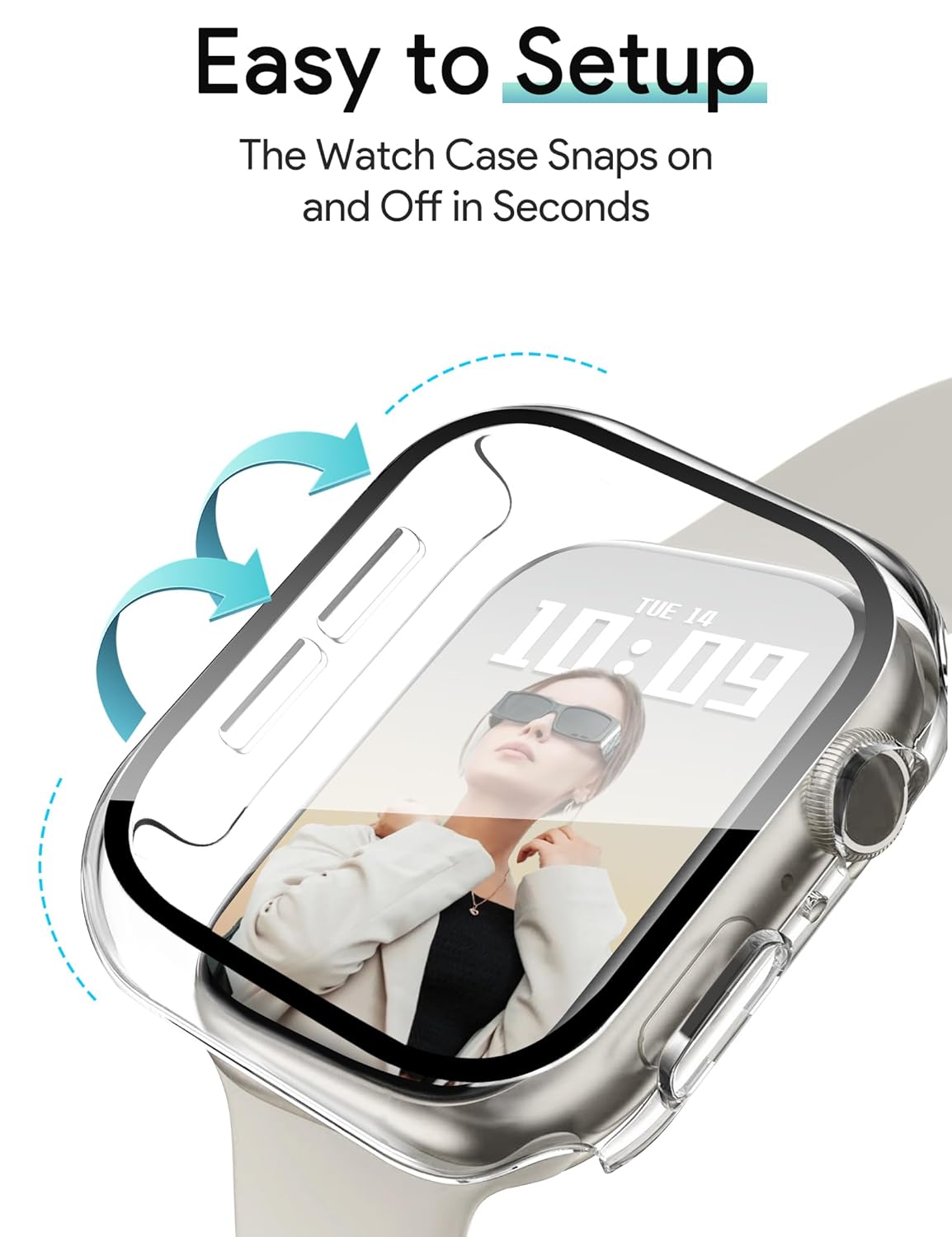 AIG Apple Watch 46mm Hard Case with Tempered Glass Screen Protector, Ultra-Thin Protective Cover for Series 10 & 11, Clear/Transparent (2 Pack)