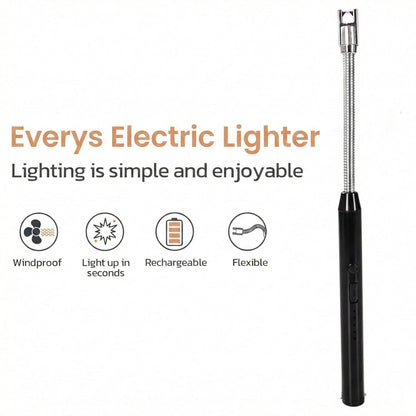 Rechargeable Electric Gas Lighter – 360° Flexible Windproof Plasma USB Lighter for Gas Stove & Candles | Safe Flameless Kitchen & Outdoor Use