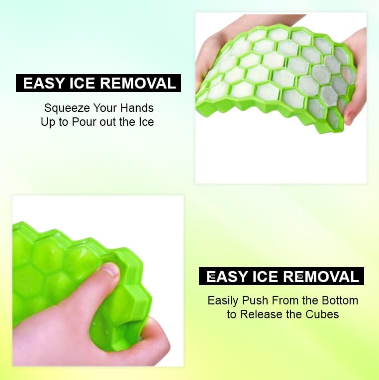 AIG Honey Cone Ice Cube Tray with Lid – Pack of 3, Freezer Safe