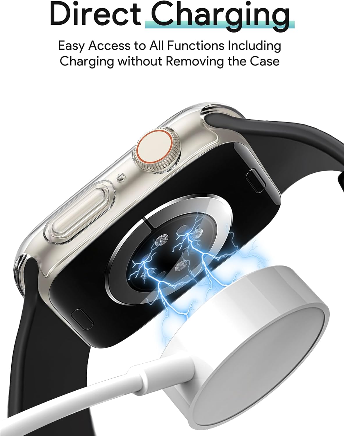 AIG Bumper Hard Case with Tempered Glass for Apple Watch Compatible with Series 6/5/4, 40mm Ultra-Thin Protective Cover with iWatch Screen Protector - Clear/Transparent (02 PACK)