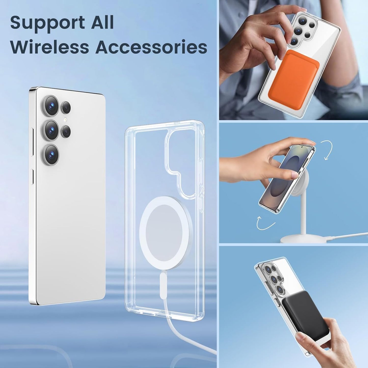 AIG Magnetic Case for Samsung S24 Ultra – Clear Shockproof Cover
