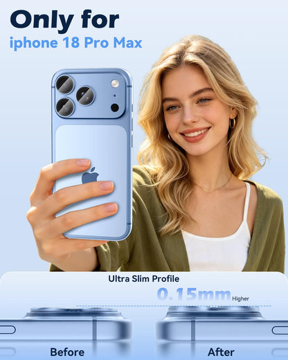 AIG Premium All-Metal Camera Lens Protector for iPhone 18 Pro Max – Light Blue