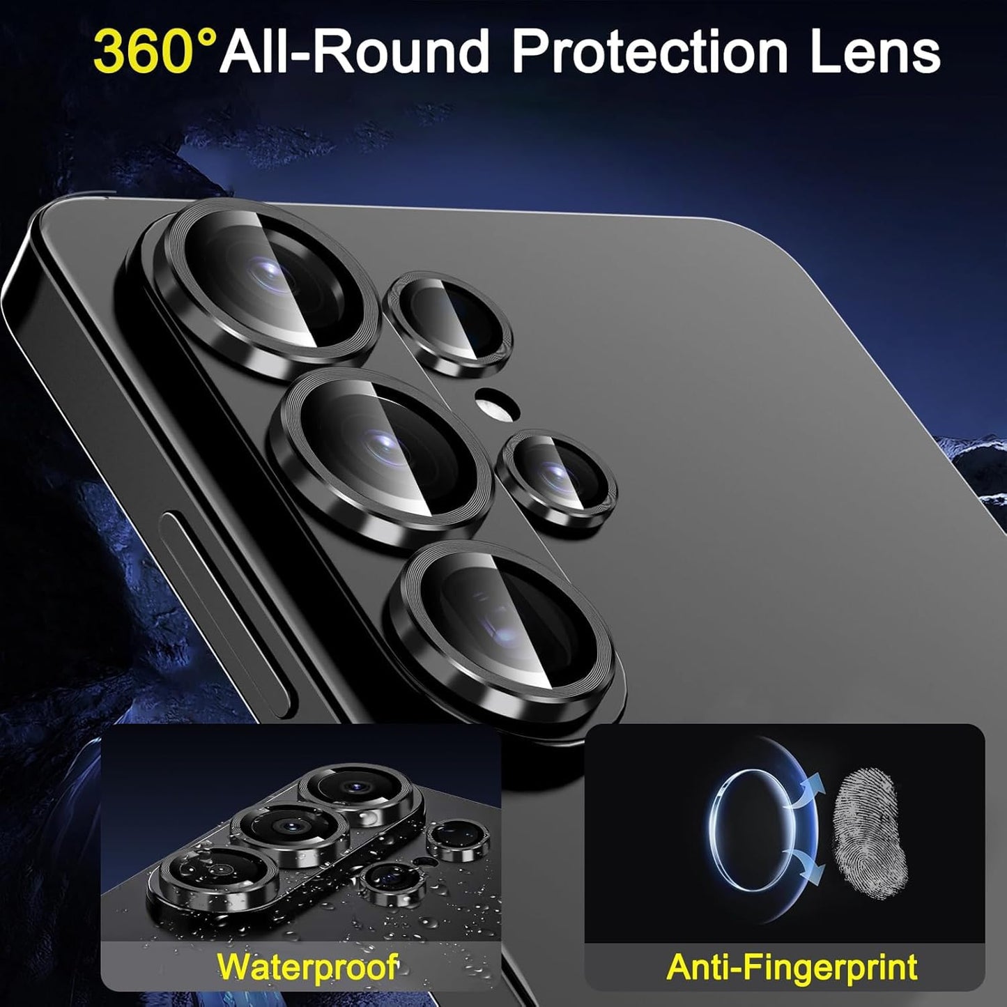 AIG 9H Camera Lens Protector for Samsung Galaxy S26 Ultra – AR/AF Coated, Scratch Resistant, UHD Clear, Black Ring