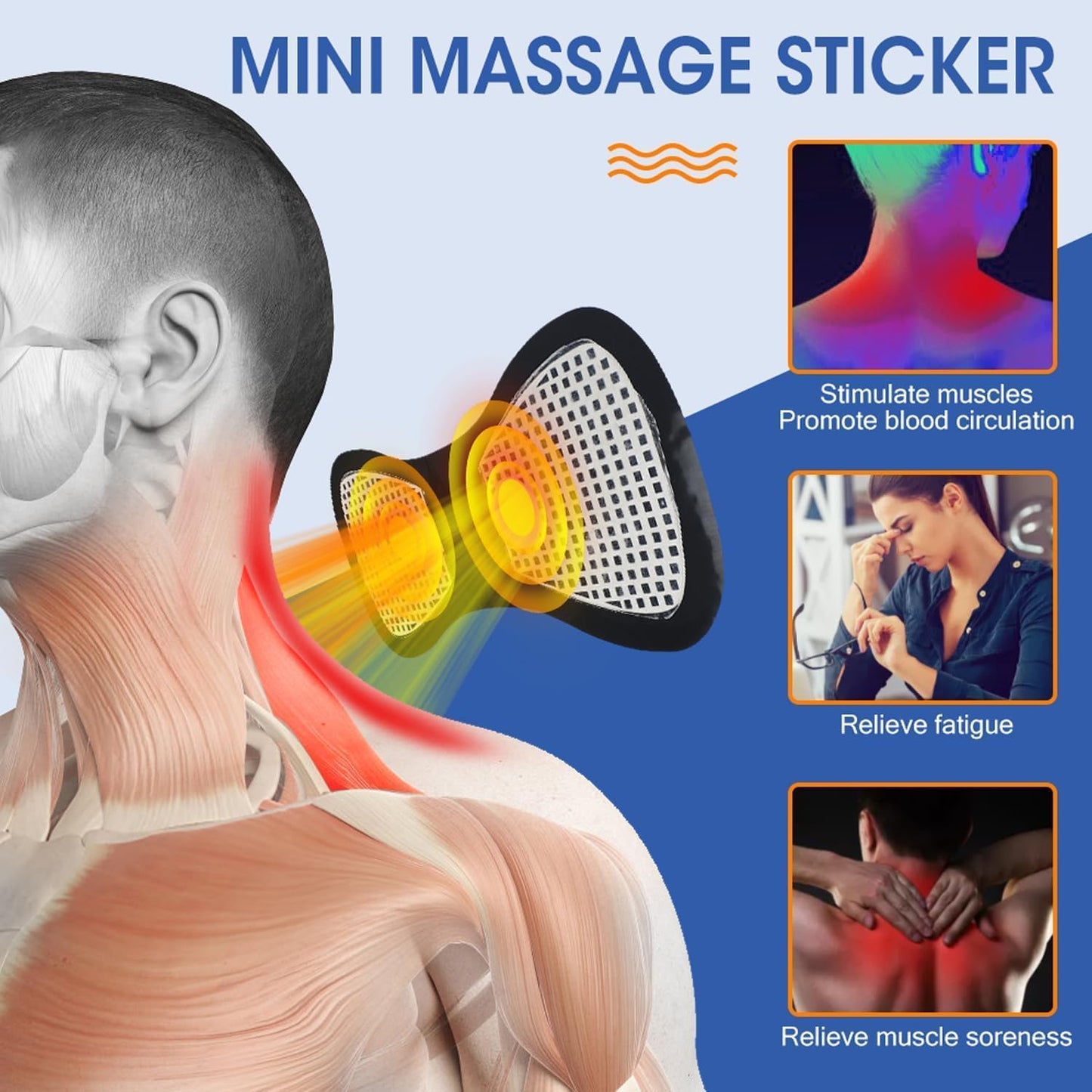 Wireless EMS Muscle Stimulator Abdominal Trainer | USB Rechargeable TENS Pulse Massager | Smart LCD Display | Portable Body Muscle Toning & Pain Relief Device for Abs, Arms, Legs & Waist