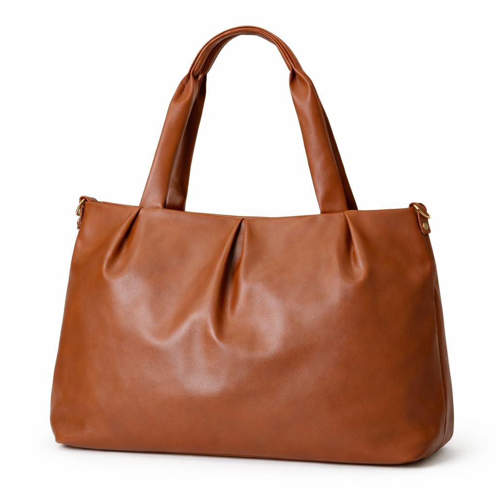 Women's Premium PU Leather Tote Handbag | Large Shoulder Bag with Zipper Closure | Stylish Office, Travel & Everyday Carry Purse | Brown
